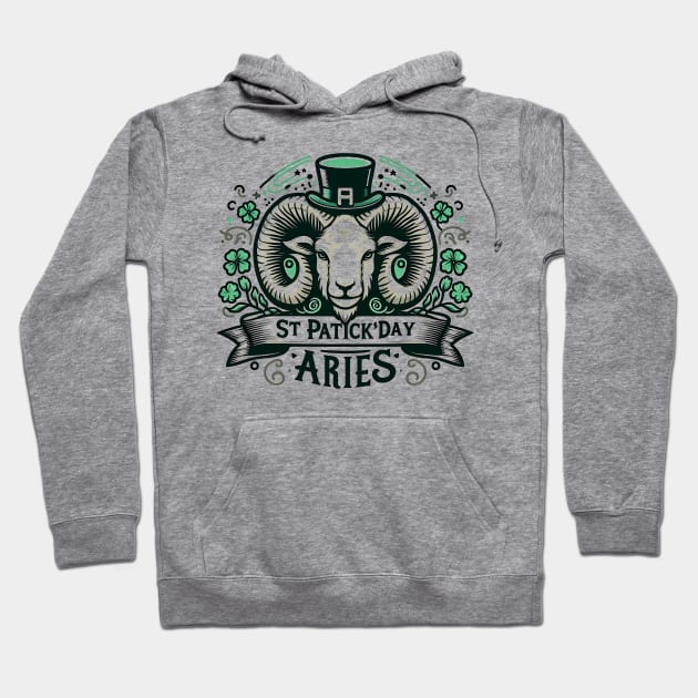 Astrology for Aries Birthday on St. Patrick's Day Hoodie by click2print